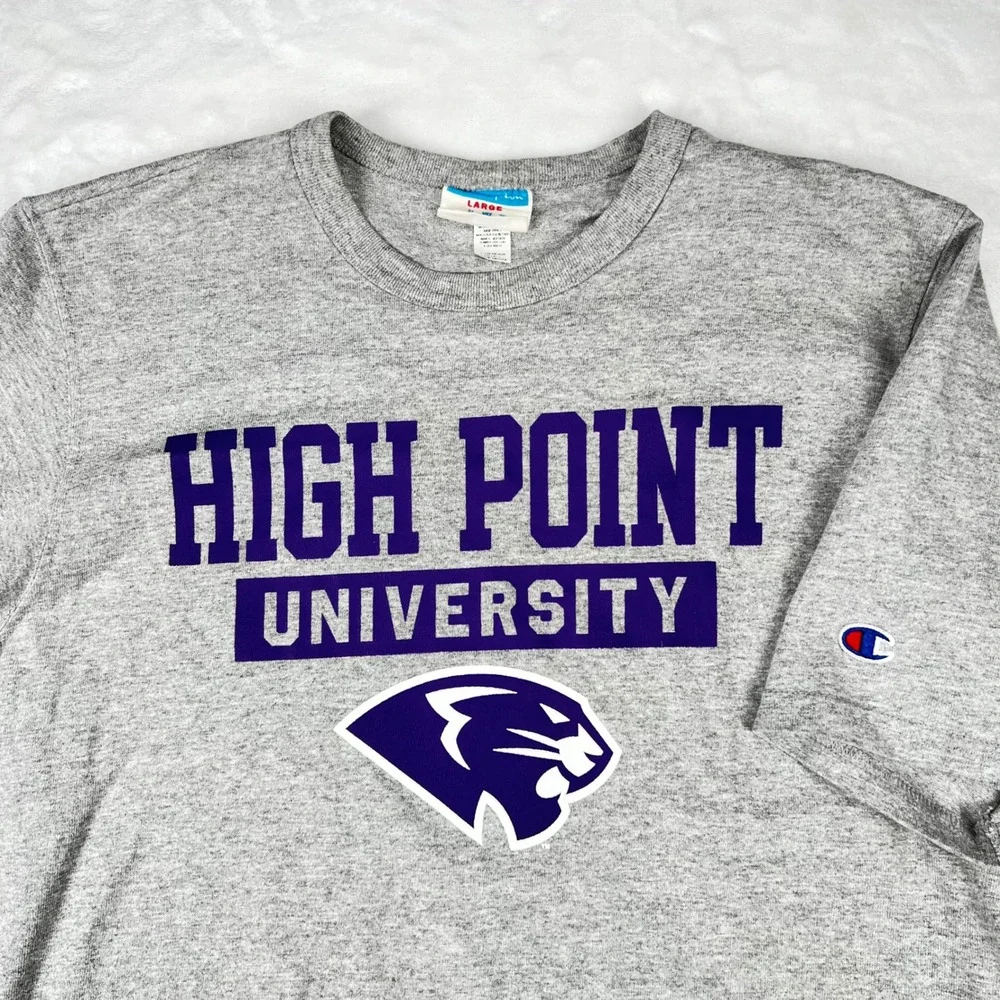 Champion High Point University Panthers T-Shirt Mens Large Gray HPU NCAA Tee - Picture 4 of 7